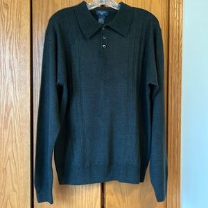 Dockers Mens Charcoal Gray Button Quarter Sweater